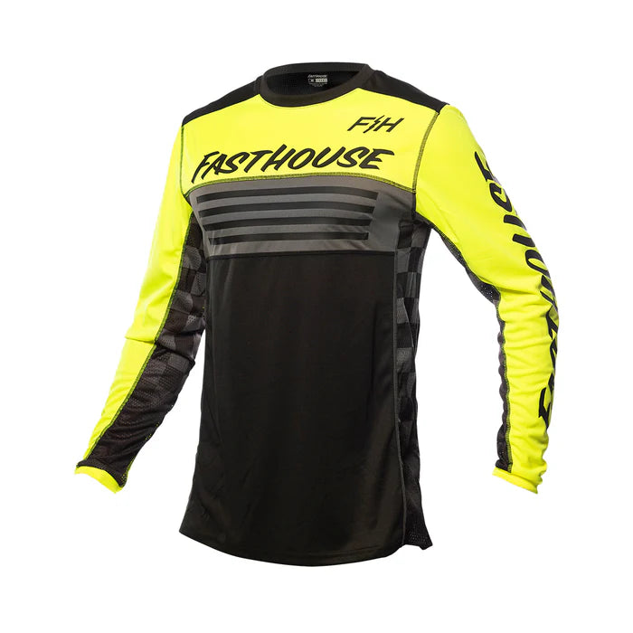 Fasthouse Grindhouse Omega Jersey - Youth - High Viz-Black