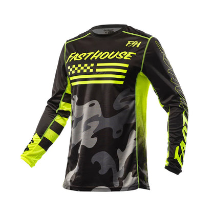 Fasthouse Grindhouse Riot Jersey - Youth - Black-High Viz
