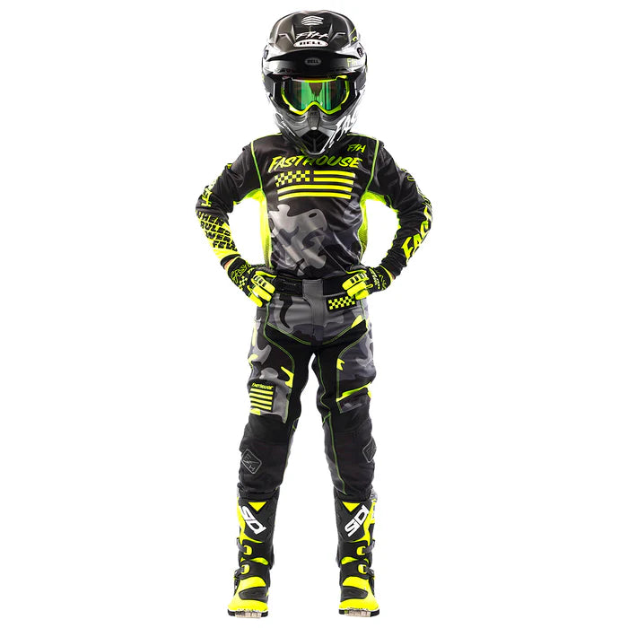 Fasthouse Grindhouse Riot Jersey - Youth - Black-High Viz
