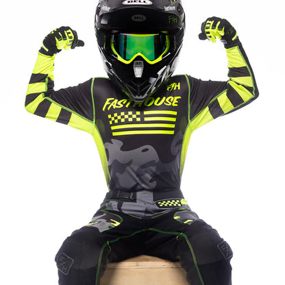 Fasthouse Grindhouse Riot Jersey - Youth - Black-High Viz