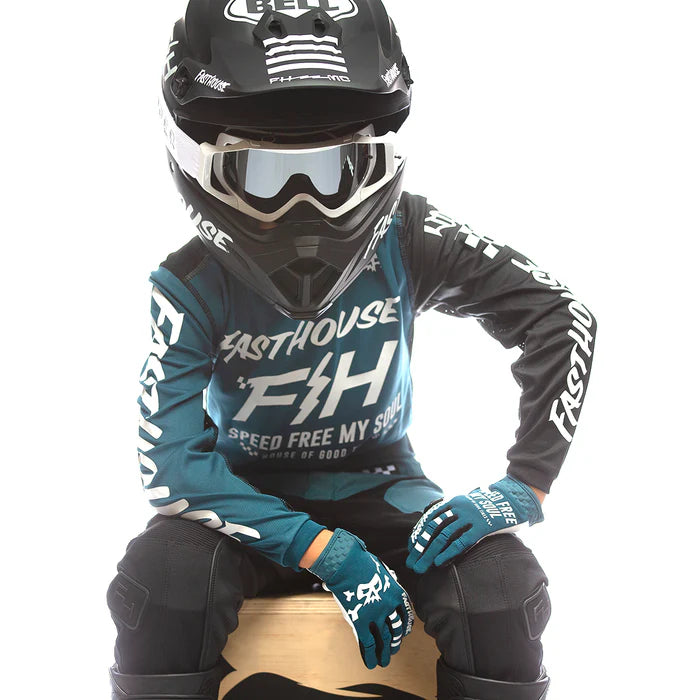 Fasthouse Grindhouse Slammer Jersey - Youth - Blue-Black