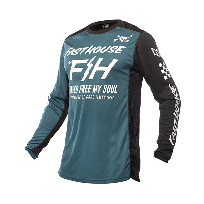 Fasthouse Grindhouse Slammer Jersey - Youth - Blue-Black