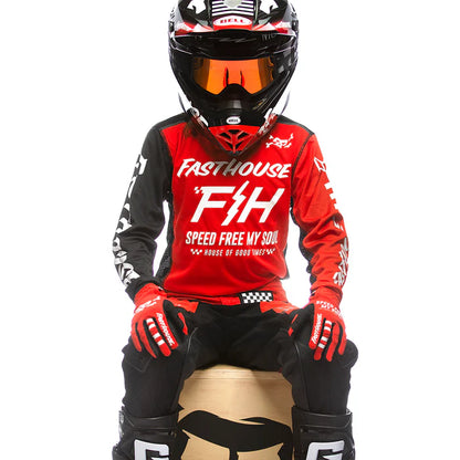 Fasthouse Grindhouse Slammer Jersey - Youth - Red-Black