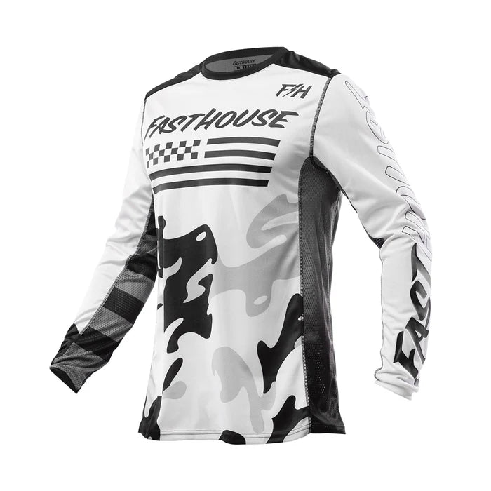 Fasthouse Grindhouse Riot Jersey - Youth - White-Black