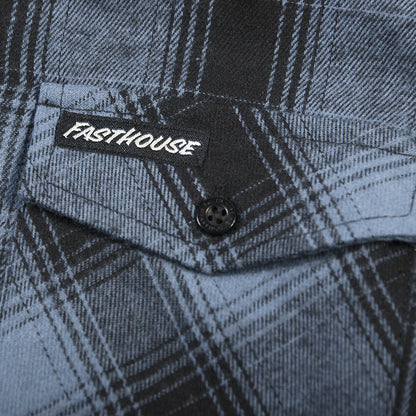 Fasthouse Saturday Night Special Flannel Shirt - Youth - Dust Blue-Black