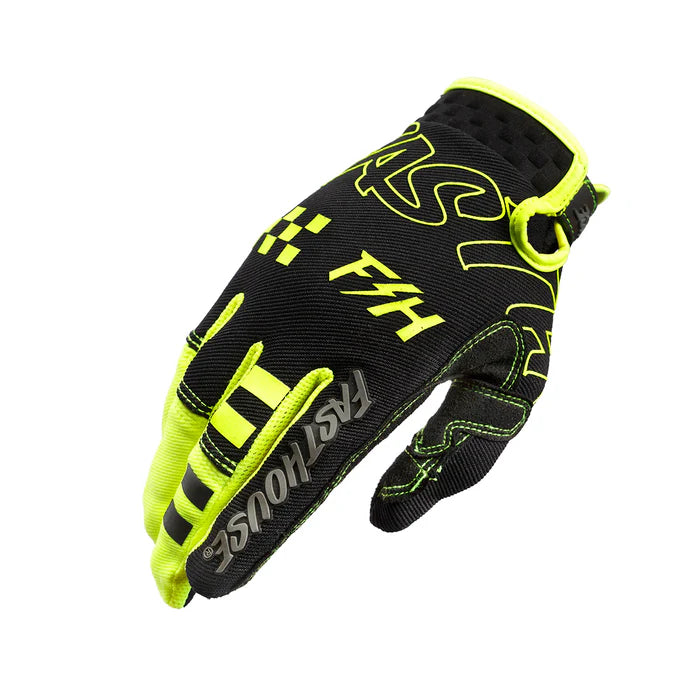 Fasthouse Speed Style Riot Glove - Youth - Black-Hi Viz