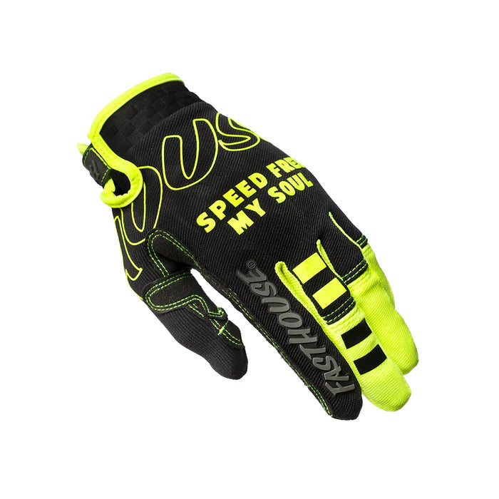 Fasthouse Speed Style Riot Glove - Youth - Black-Hi Viz