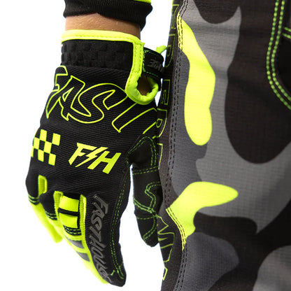 Fasthouse Speed Style Riot Glove - Youth - Black-Hi Viz