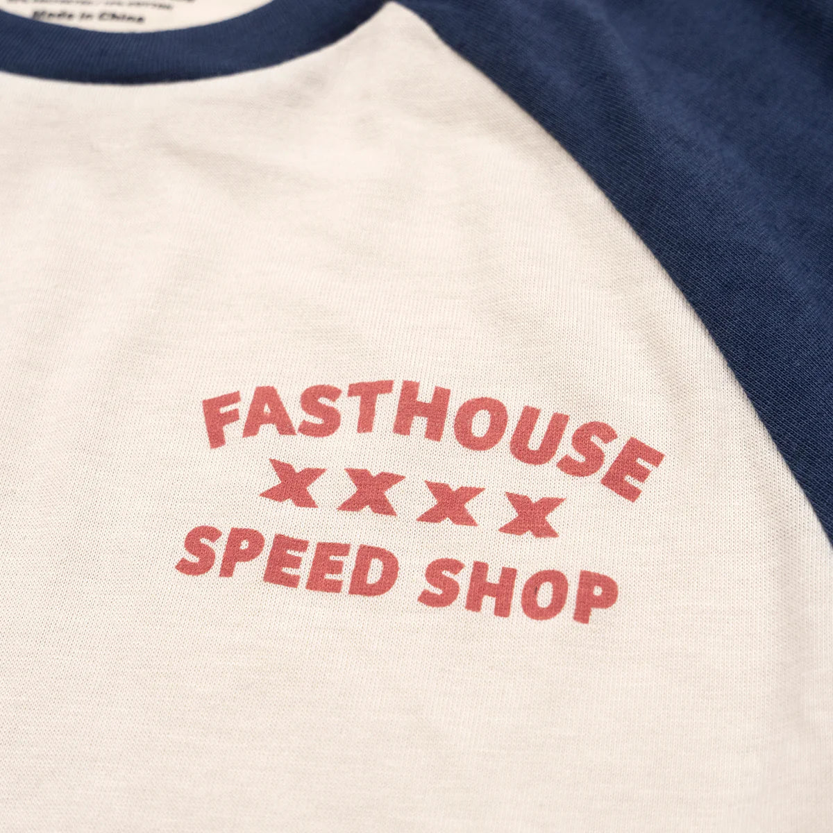 Fasthouse Swift Raglan Tech Tee - Youth - Mignight Navy-Cream