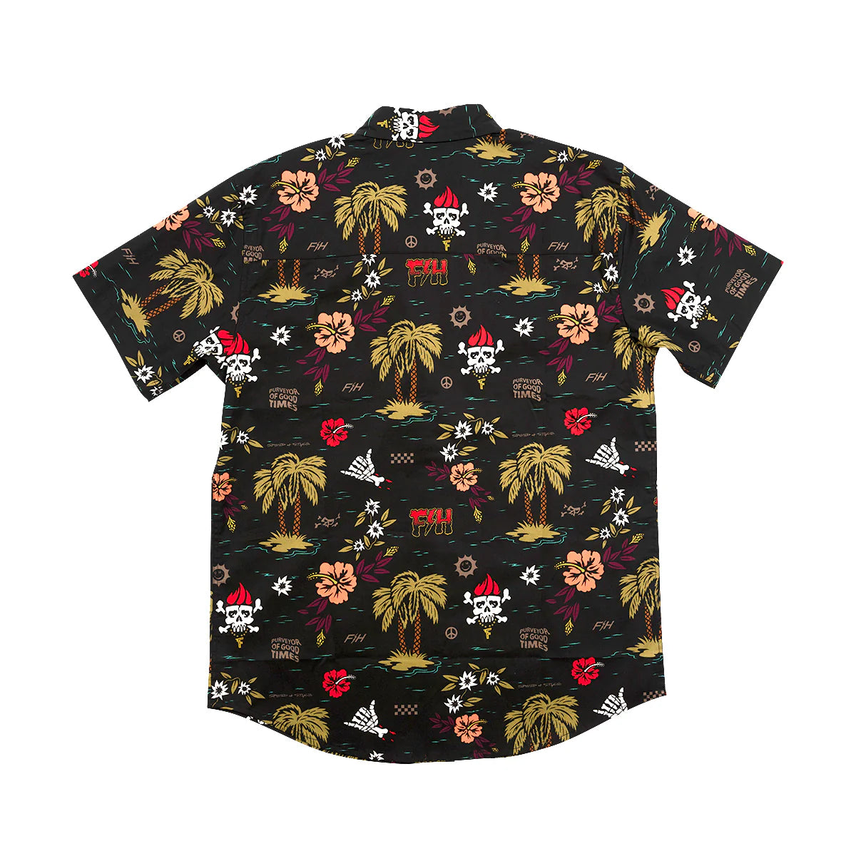 Fashouse Tribe Short Sleeve Button-Up Shirt - Youth - Black
