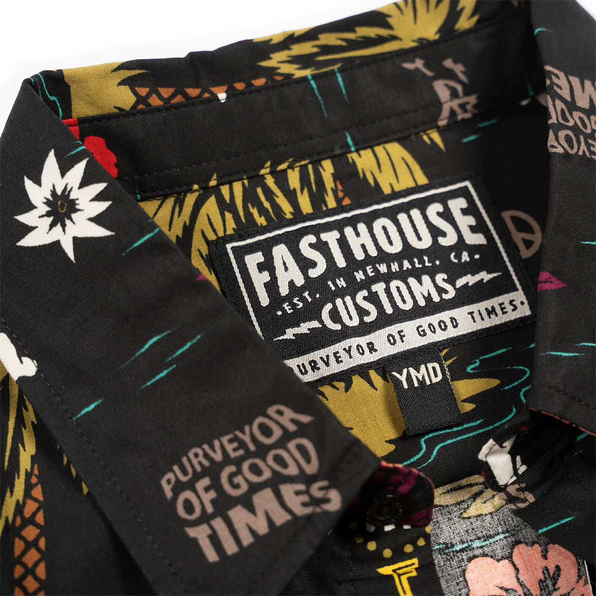 Fashouse Tribe Short Sleeve Button-Up Shirt - Youth - Black