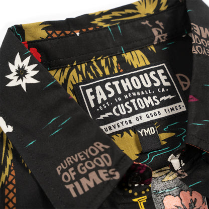 Fashouse Tribe Short Sleeve Button-Up Shirt - Youth - Black