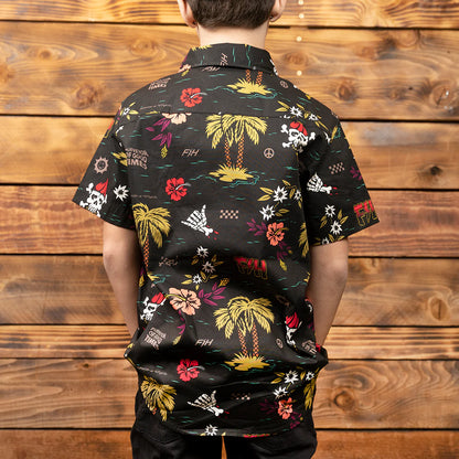 Fashouse Tribe Short Sleeve Button-Up Shirt - Youth - Black