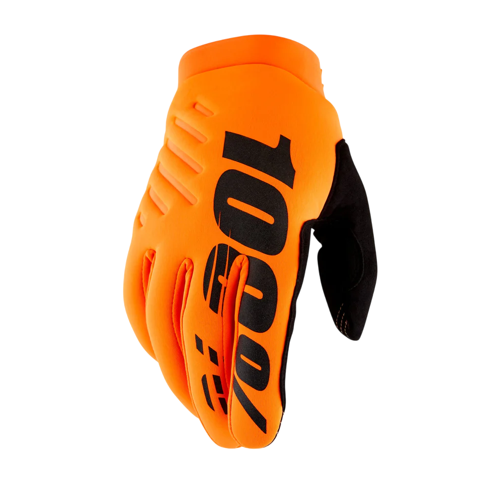 100% Brisker Glove - Youth - Fluo Orange-Black