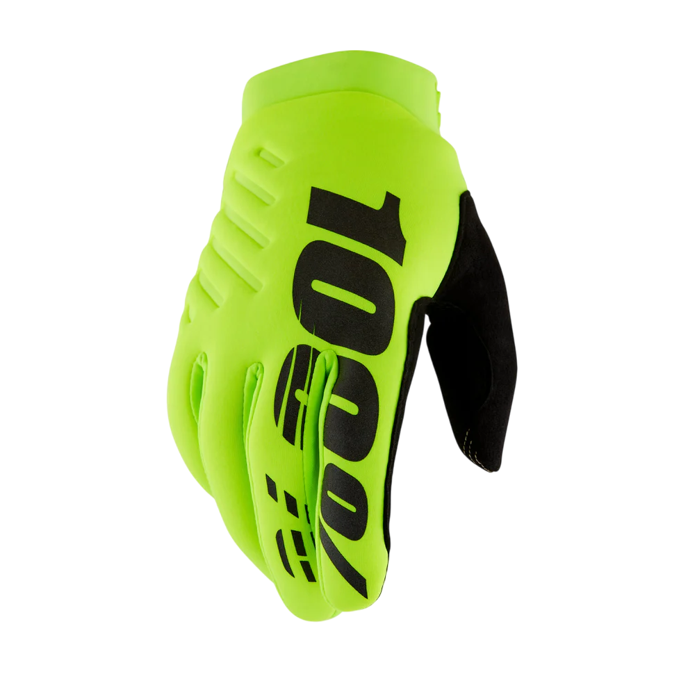 100% Brisker Glove - Youth - Fluo Yellow-Black