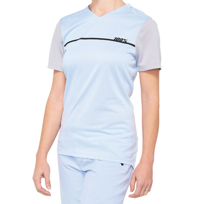 100% Ridecamp Short Sleeve MTB Jersey - Womens - Blue-Gray - Prior Season