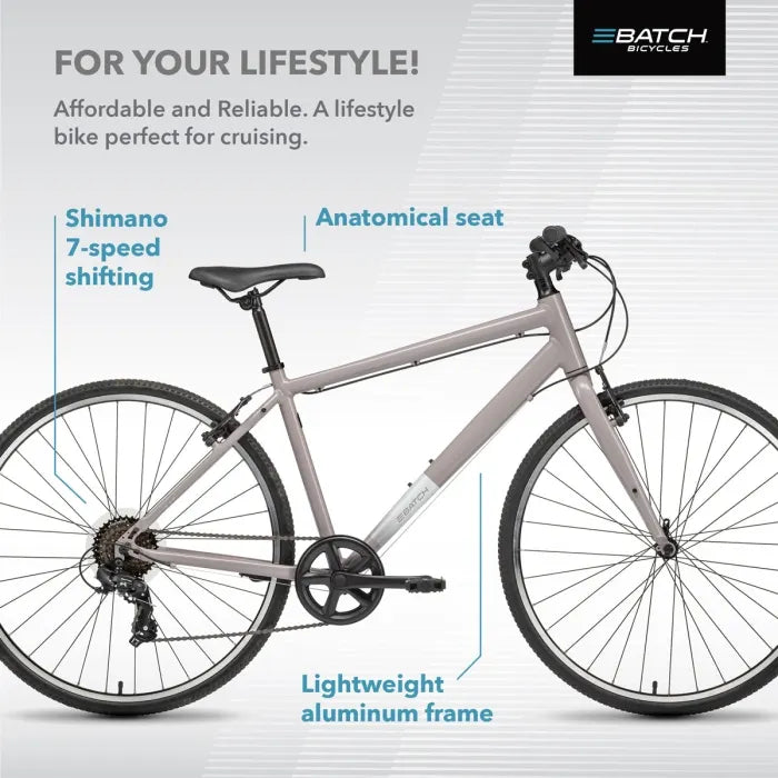 Batch Bicycles 700c Lifestyle Bike - Gloss Vapor Gray