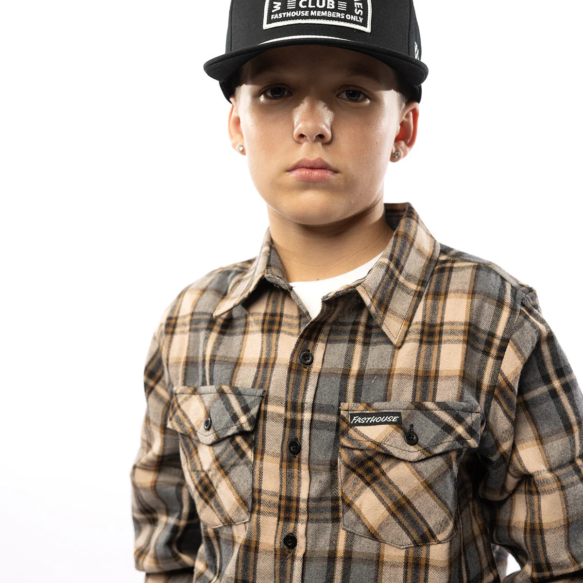 Fasthouse Saturday Night Special Flannel Shirt - Youth - Beige