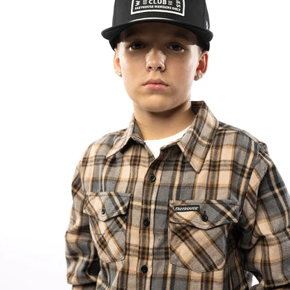 Fasthouse Saturday Night Special Flannel Shirt - Youth - Beige