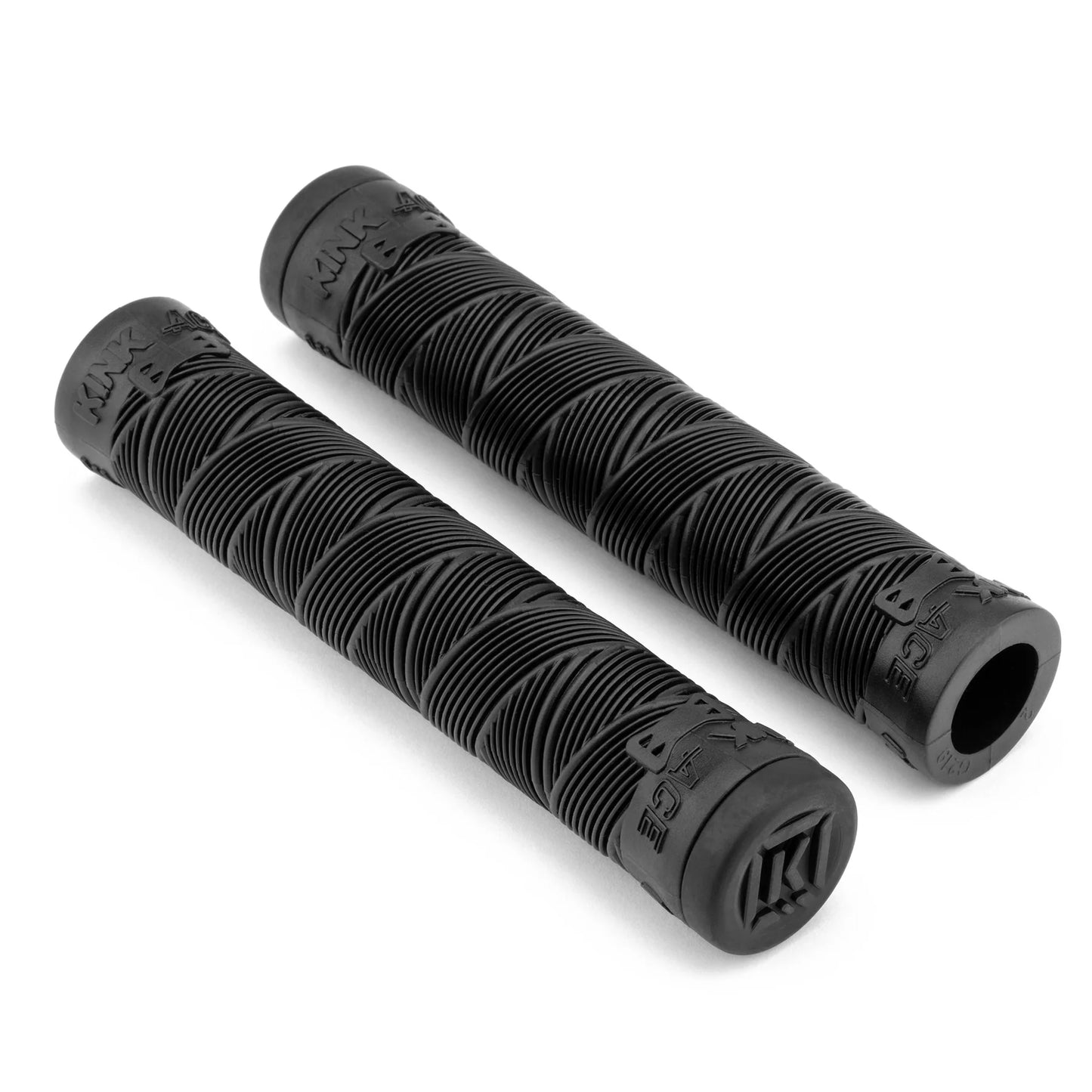 Kink BMX Ace Flangless Grips with Bar Ends - Black