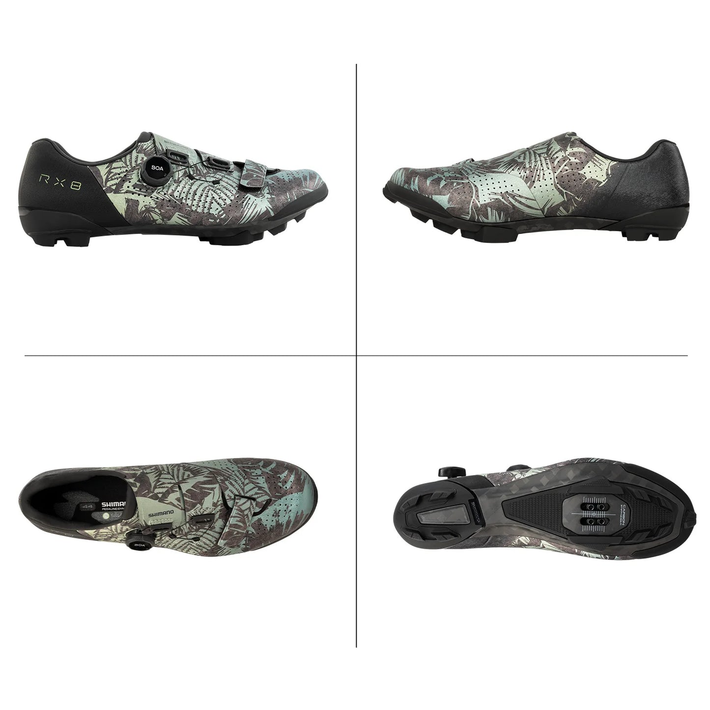 Shimano RX801 Gravel Shoe - Special Edition - Wide - Tropical Leaves
