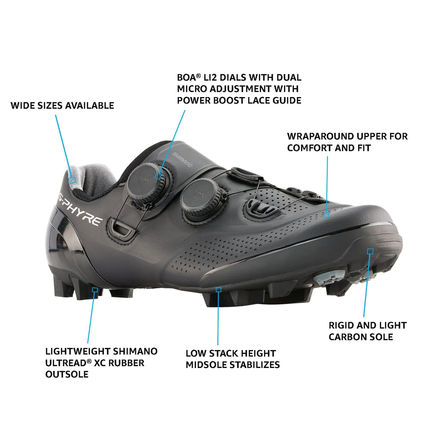 Shimano XC902 S-Phyre SPD XC MTB Shoe - Black