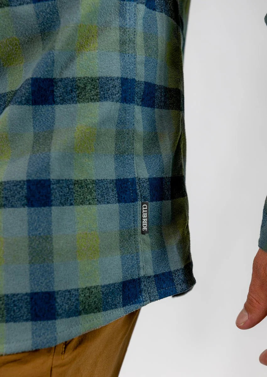 Club Ride Shaka Midweight Flannel Shirt - Teal Olive