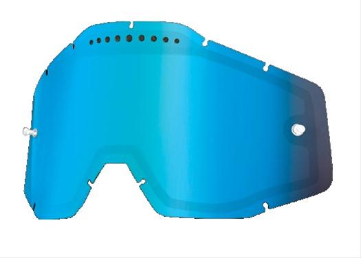 100% Racecraft/Accuri/Strata  Anti-Fog Replacement Lens - Vented Blue
