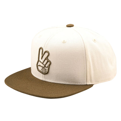 Troy Lee Designs Peace Flat Bill Snapback Hat - Vintage White-Olive