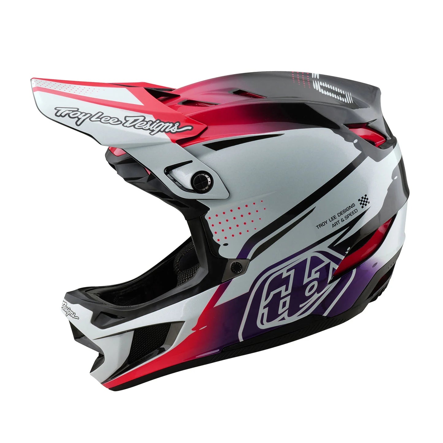 Troy Lee Designs D4 Carbon Full Face Helmet - Drip - White