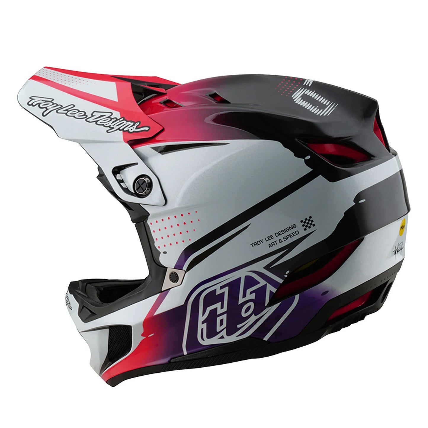 Troy Lee Designs D4 Carbon Full Face Helmet - Drip - White