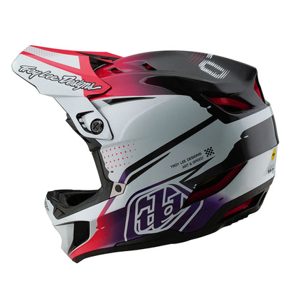 Troy Lee Designs D4 Carbon Full Face Helmet - Drip - White