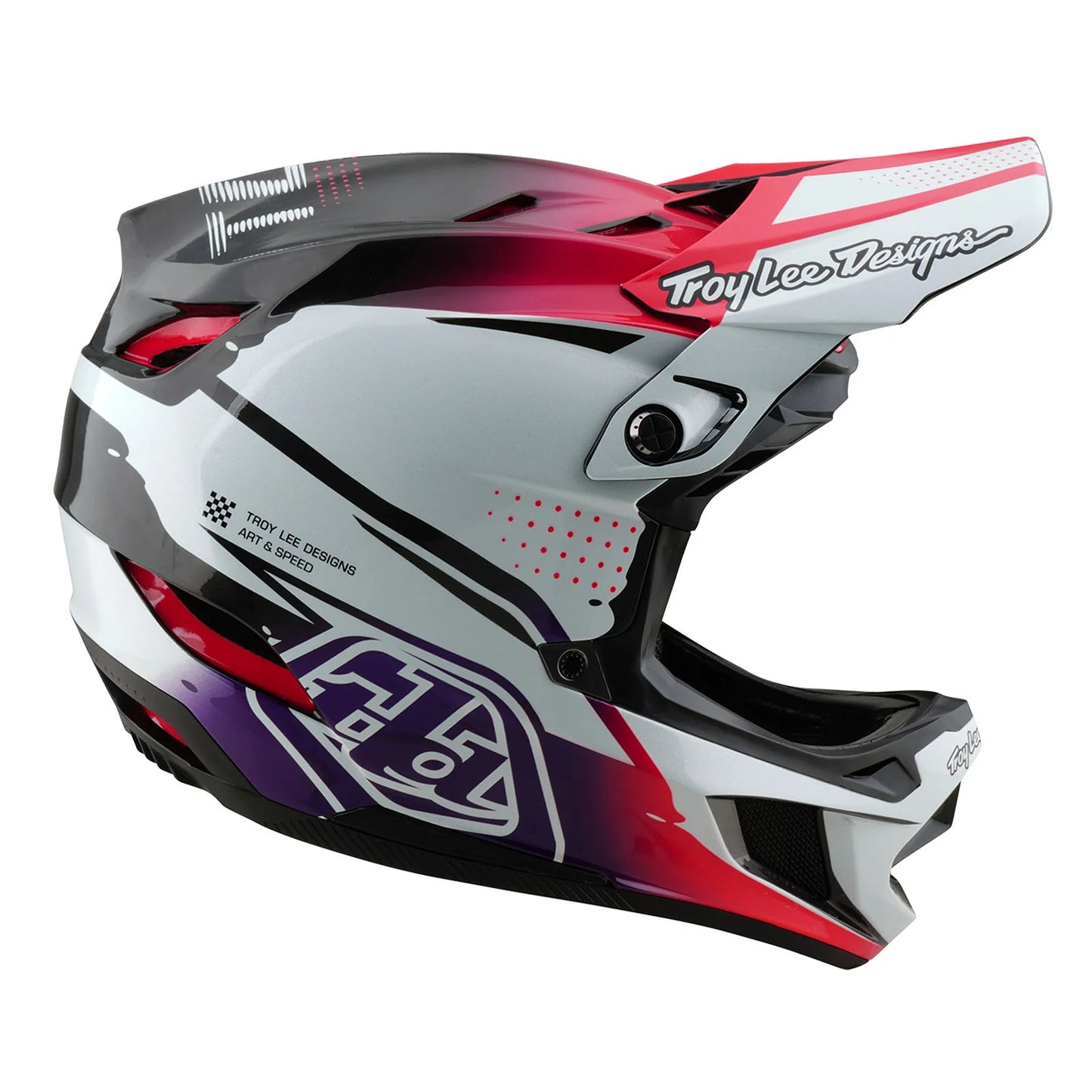 Troy Lee Designs D4 Carbon Full Face Helmet - Drip - White