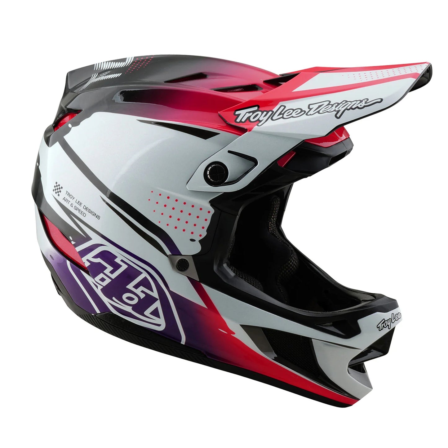 Troy Lee Designs D4 Carbon Full Face Helmet - Drip - White