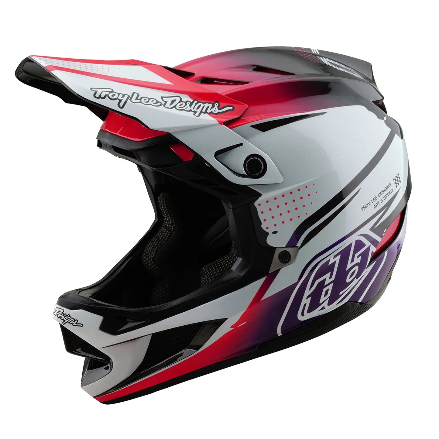 Troy Lee Designs D4 Carbon Full Face Helmet - Drip - White