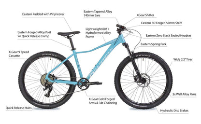 Eastern Alpaka 27.5 MTB Hardtail Bike - White - Blem