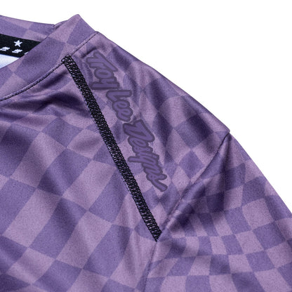 Troy Lee Designs Lilium Long Sleeve MTB Jersey - Womens - Twisted Checkers - Deep Purple