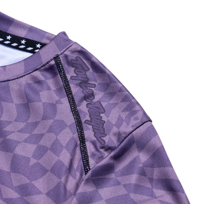 Troy Lee Designs Lilium Short Sleeve MTB Jersey - Womens - Twisted Checkers - Deep Purple
