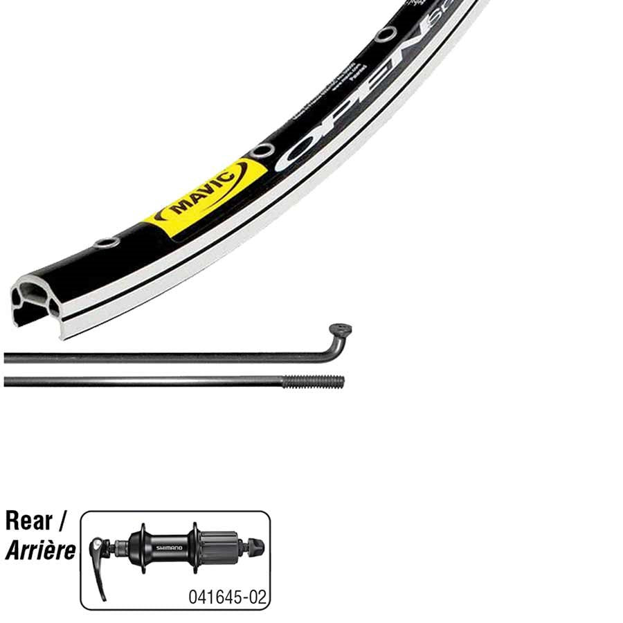 Wheel Shop Shimano Tiagra RS400 on Mavic Open Elite 700c Road Wheel - Rear Black 130mmQR - 32h - HG 11 