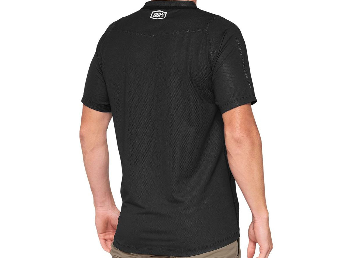 100% Celium Short Sleeve MTB Jersey - Dark Gray-Black