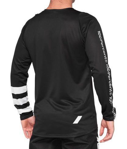 100% R-Core Long Sleeve MTB Jersey - Black-White