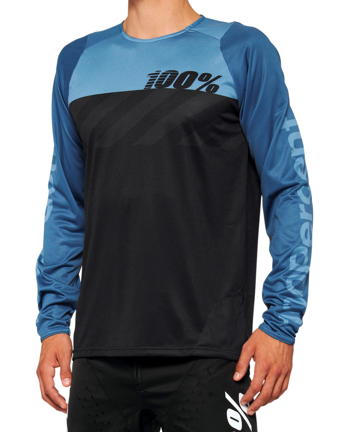 100% R-Core Long Sleeve MTB Jersey - Slate Blue - 2022 Slate Blue Small 