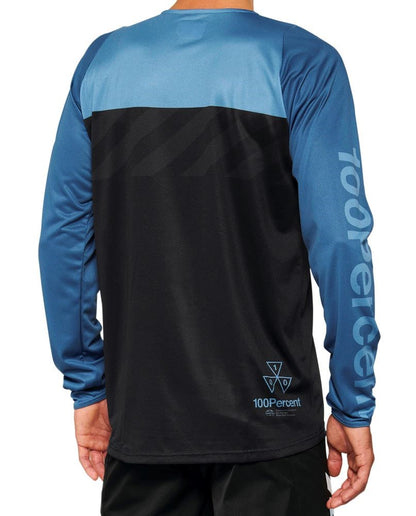 100% R-Core Long Sleeve MTB Jersey - Slate Blue