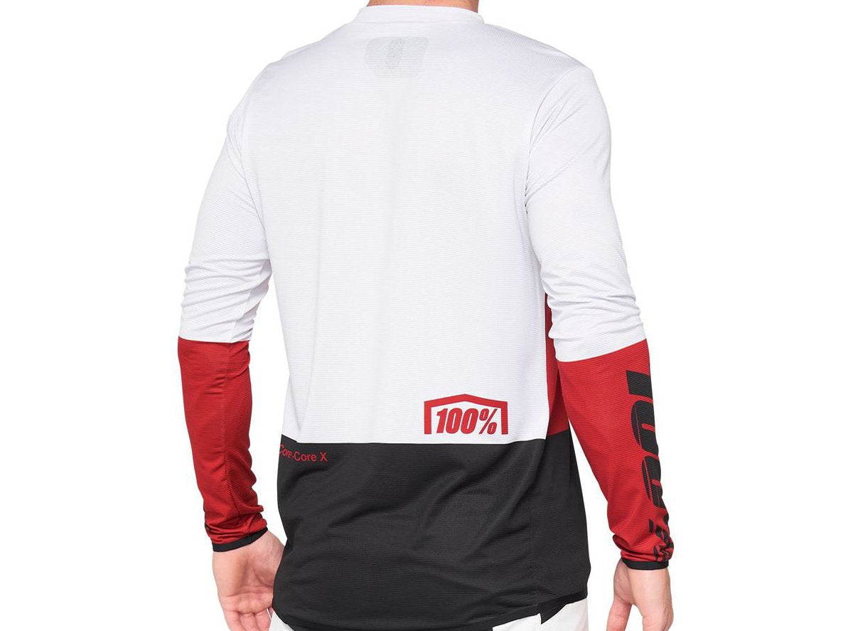 100% R-Core X Long Sleeve DH/Enduro Jersey - Cherry-Black