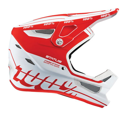 100% Status Helmet - Topenga Red-White - 2022 Topenga Red - White X-Small 