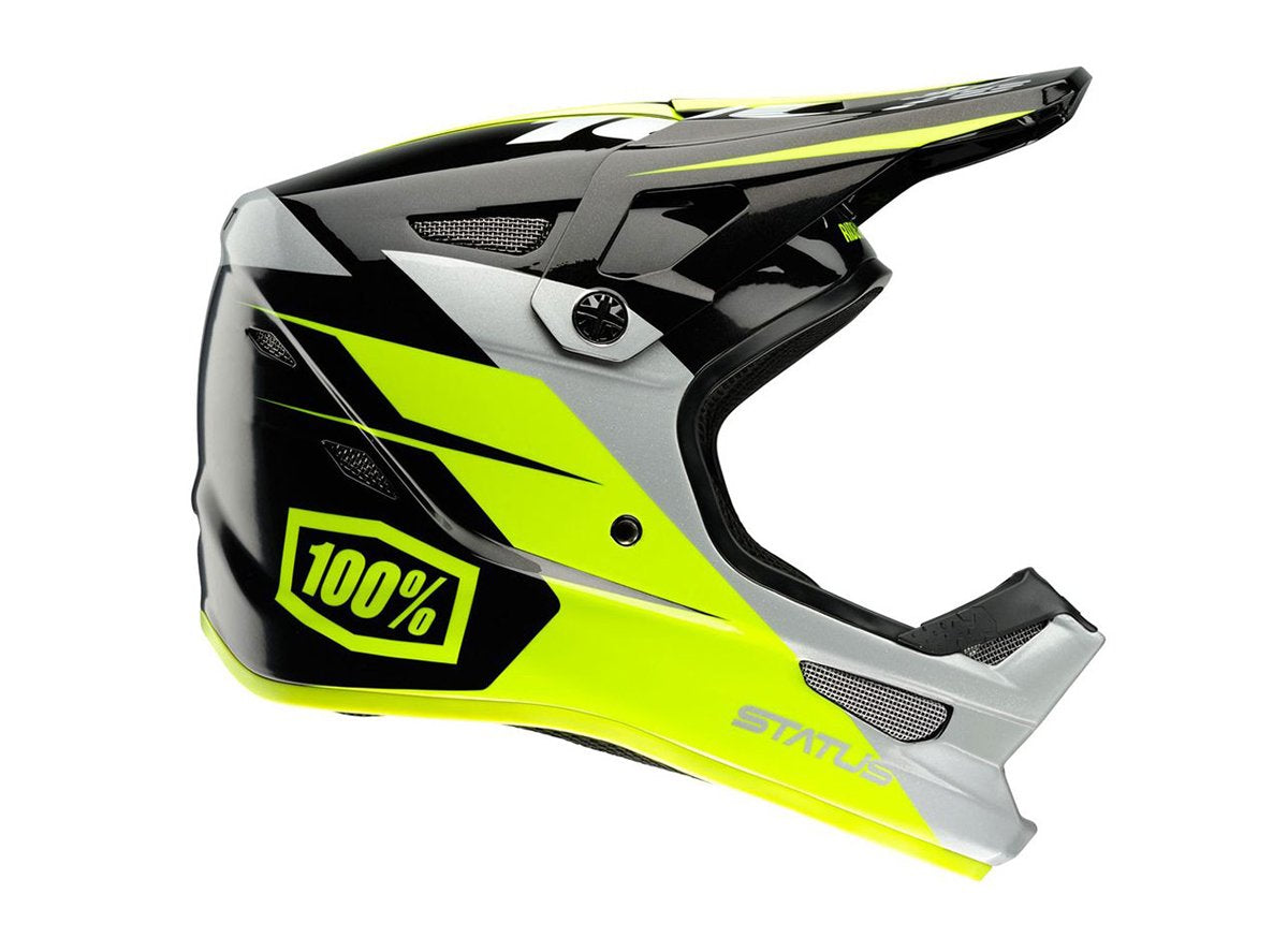 100% Status DH/BMX Full Face Helmet - Falta Charcoal Falta Charcoal X-Small 