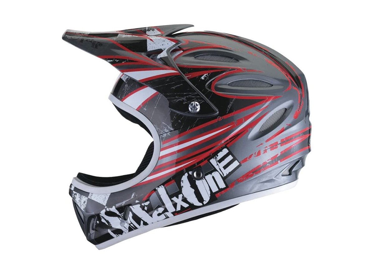 661 Strike Full Face Helmet - Gun Metal-Black-Red Gun Metal - Black - Red Small 