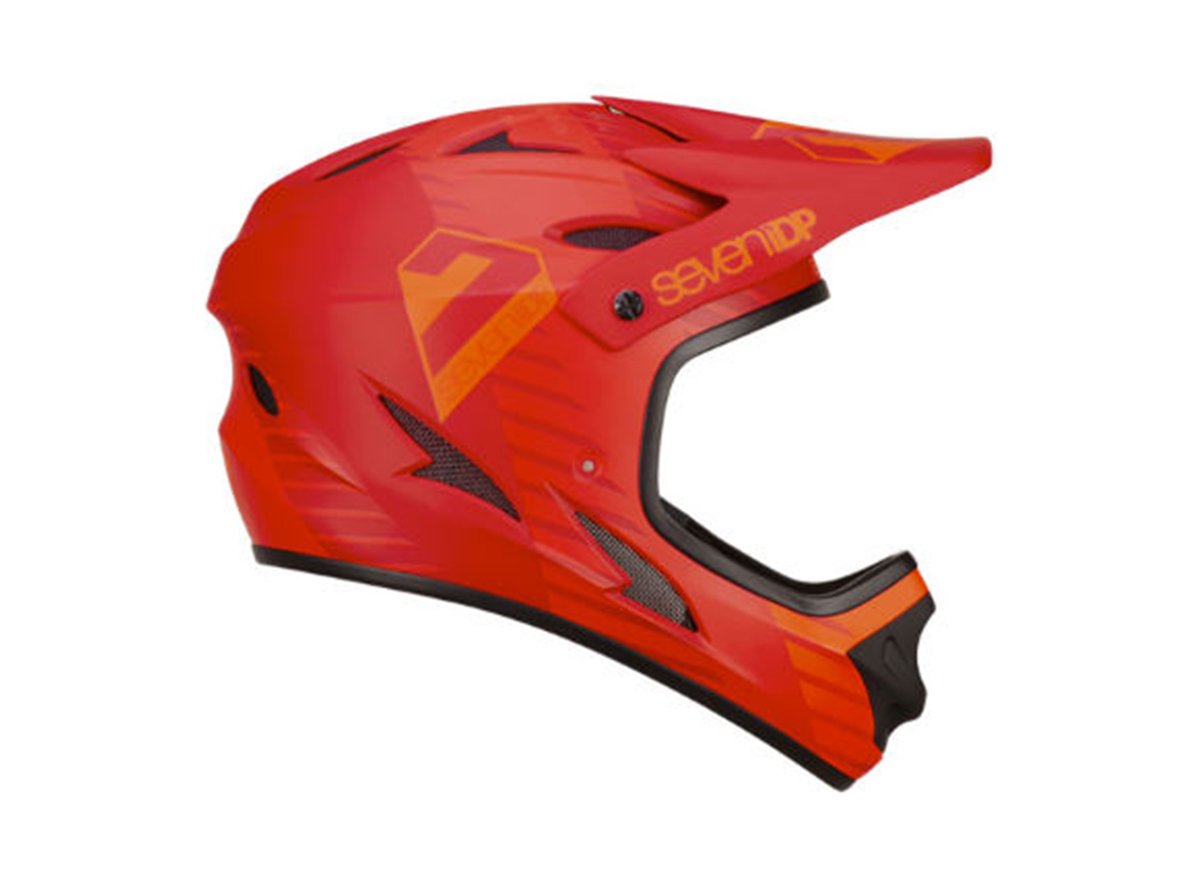7 iDP M1 Tactic Full Face Helmet - Red-Dark Red - 2019 Red - Dark Red X-Small 