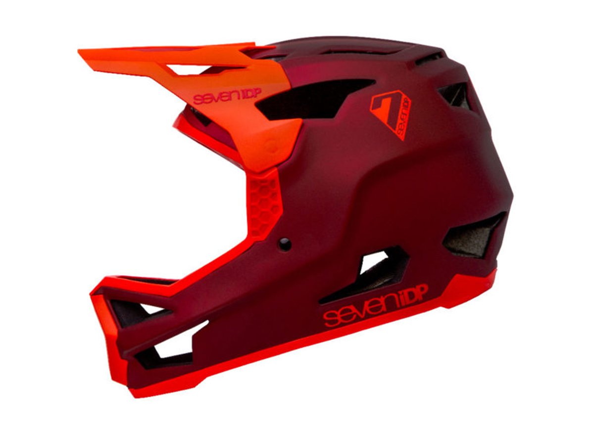 7 iDP Project.23 Glass Fiber Full Face Helmet - Matt Dark Red-Gloss Thruster Red Matt Dark Red - Gloss Thruster Red Small 