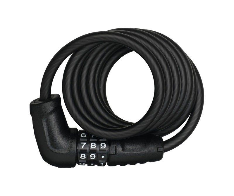 Abus Cable Lock - 4 Series Star Combo Coil 4508C/150cm Length - 8mm Diameter - Black